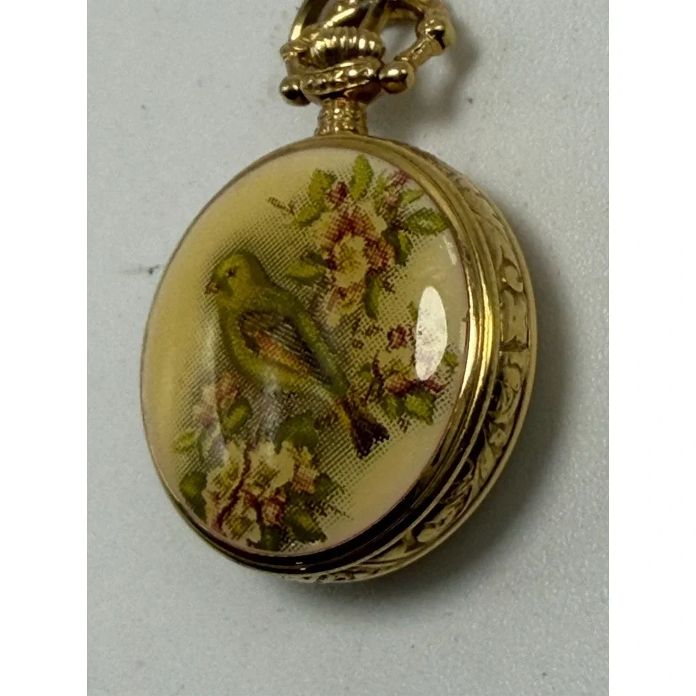 Tissot 029210‎ Pendant Watch New Battery Bird Floral Ladies 21MM Swiss Made